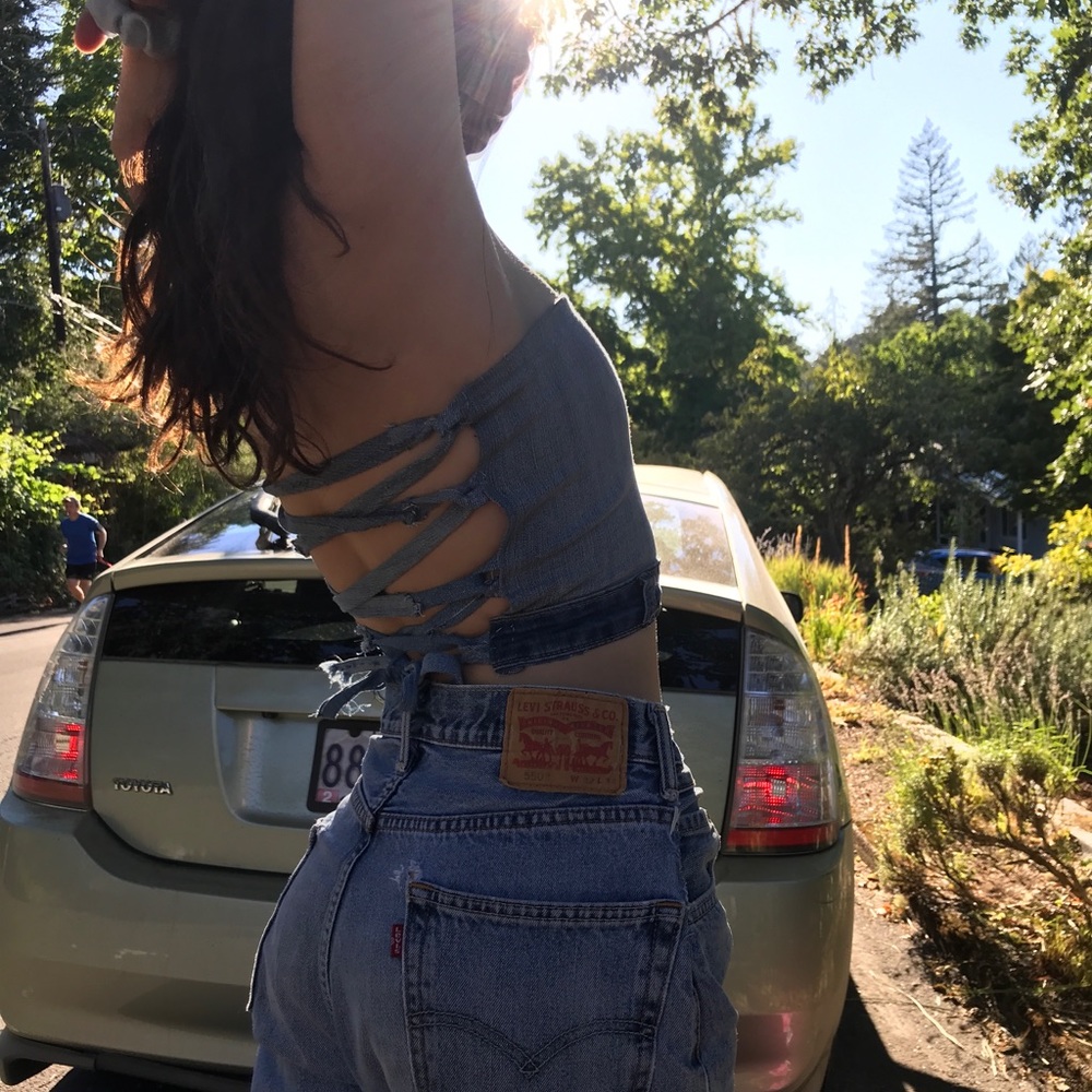pnwdenim TWO TONED DENIM CORSET TOP